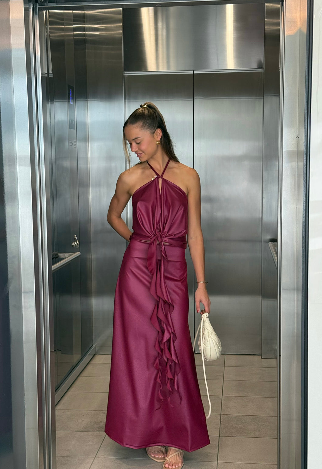 Mulan shimmer maxi skirt